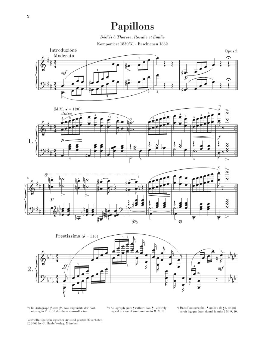 Schumann Papillons Opus 2