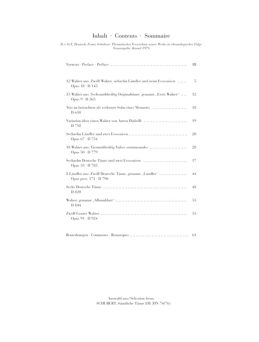 Schubert Selected Dances