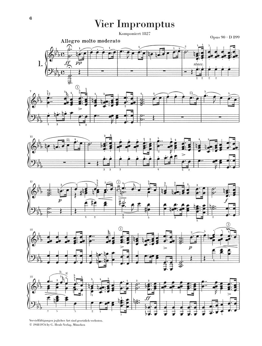 Schubert Impromptus and Moments Musicaux - (cloth hardcover)