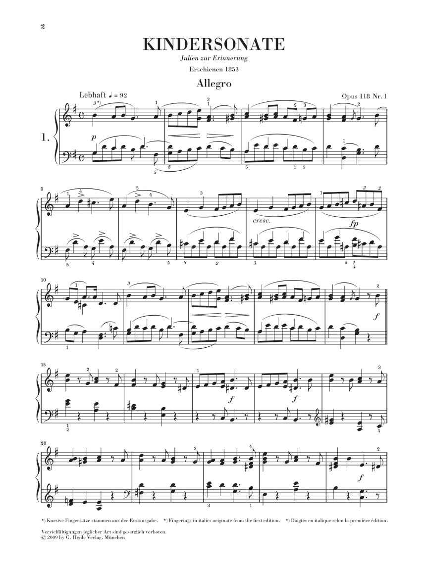 Schumann 3 Piano Sonatas for the Young, Op. 118