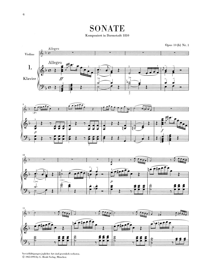 Weber 6 Sonatas for Piano and Violin Op. 10 (b)