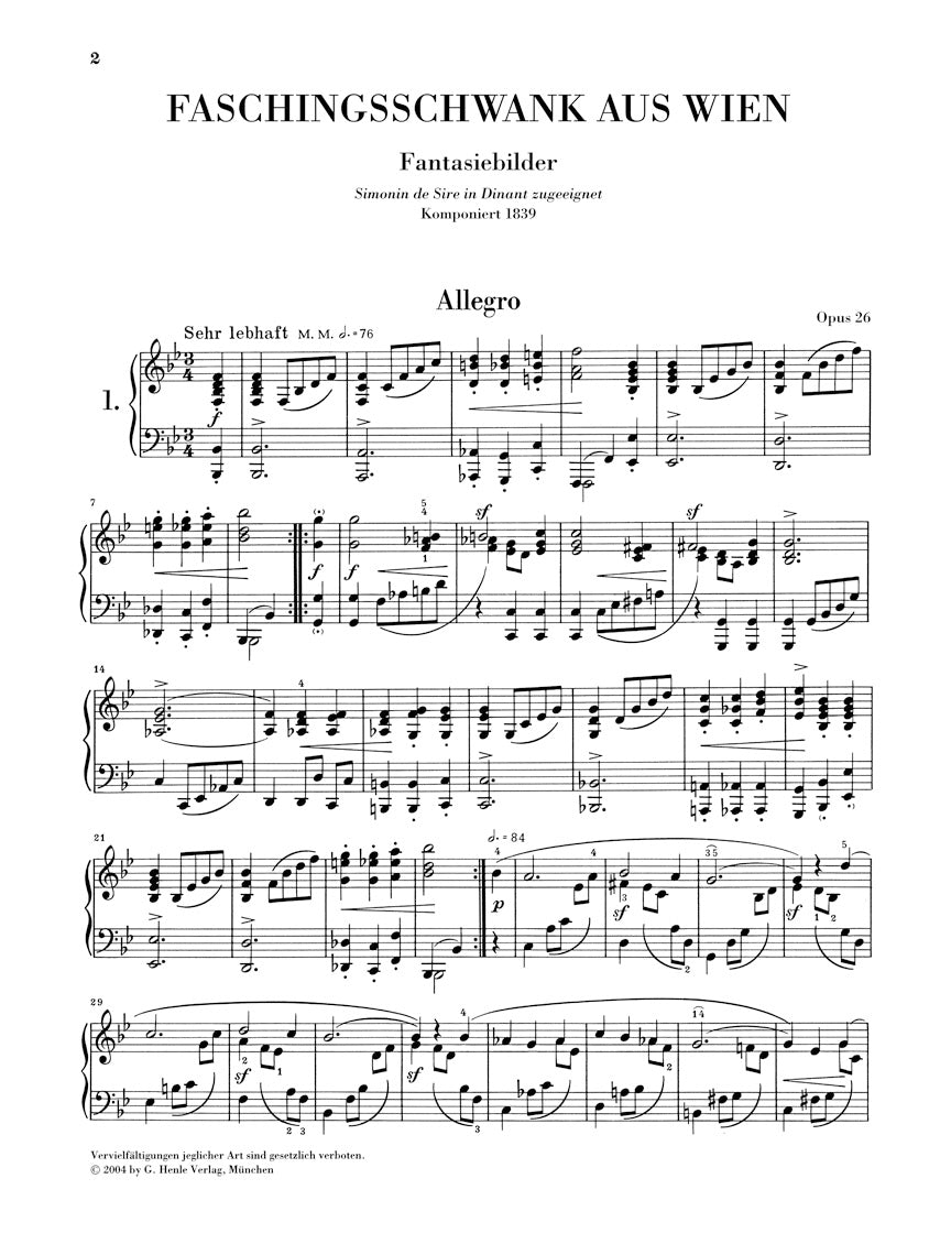 Schumann Carnival of Vienna Opus 26