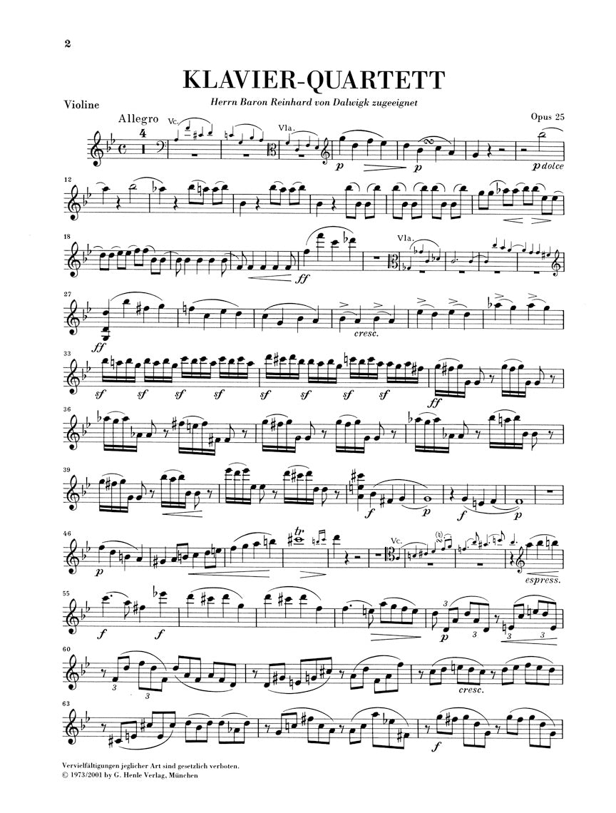 Brahms Piano Quartet in G minor Opus 25