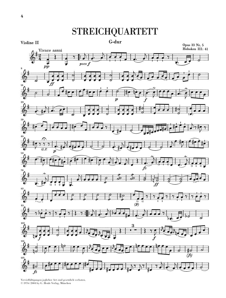 Haydn String Quartets Volume 5 Opus 33 (Russian Quartets)