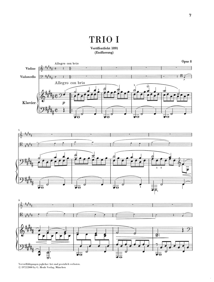 Brahms Piano Trios