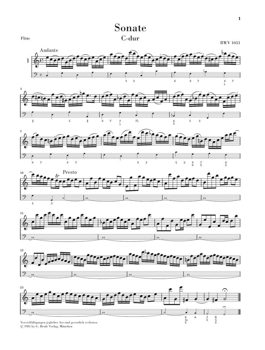 Bach Flute Sonatas Volume 2 (attributed to JS Bach)