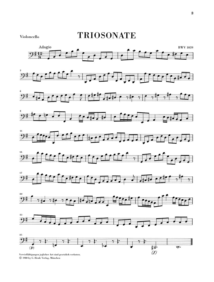 Bach Trio Sonata in G major BWV 1039