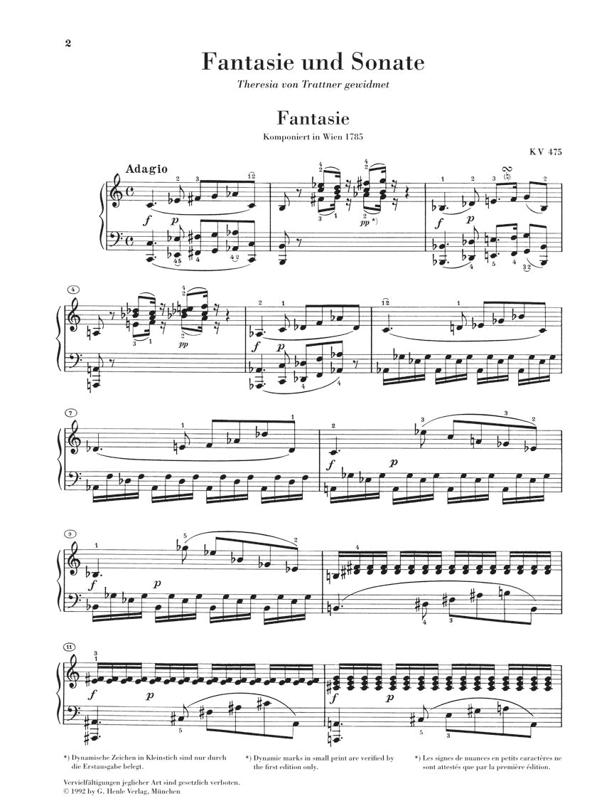 Mozart Fantasy and Sonata in C minor K475/457