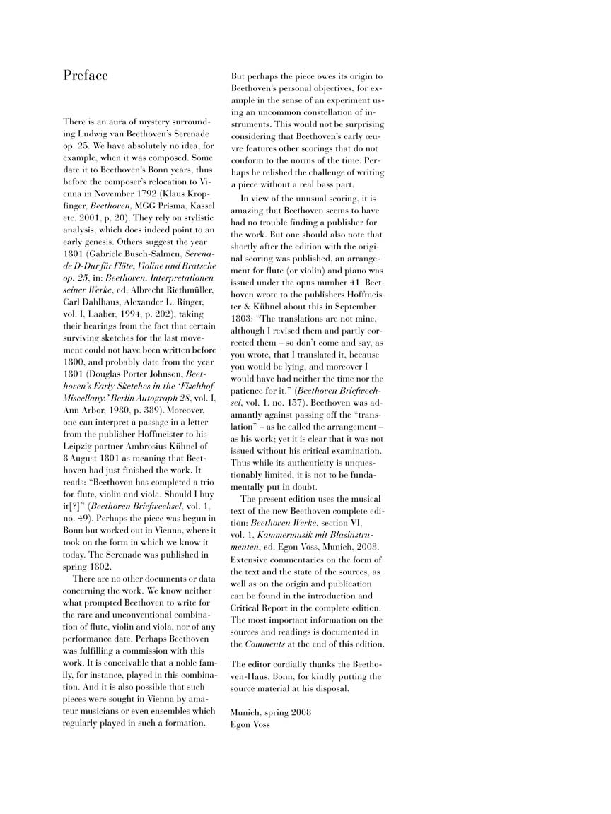 Beethoven Serenade for Flute, Violin and Viola Opus 25