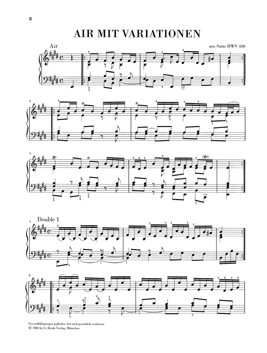 Handel Air with Variations (The Harmonious Blacksmith)