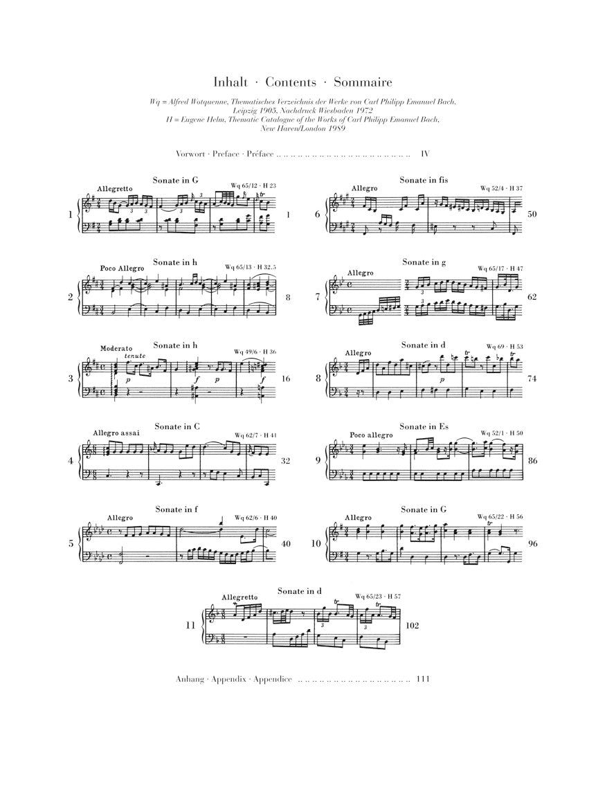 C. P. E. Bach Selected Piano Sonatas - Volume 1