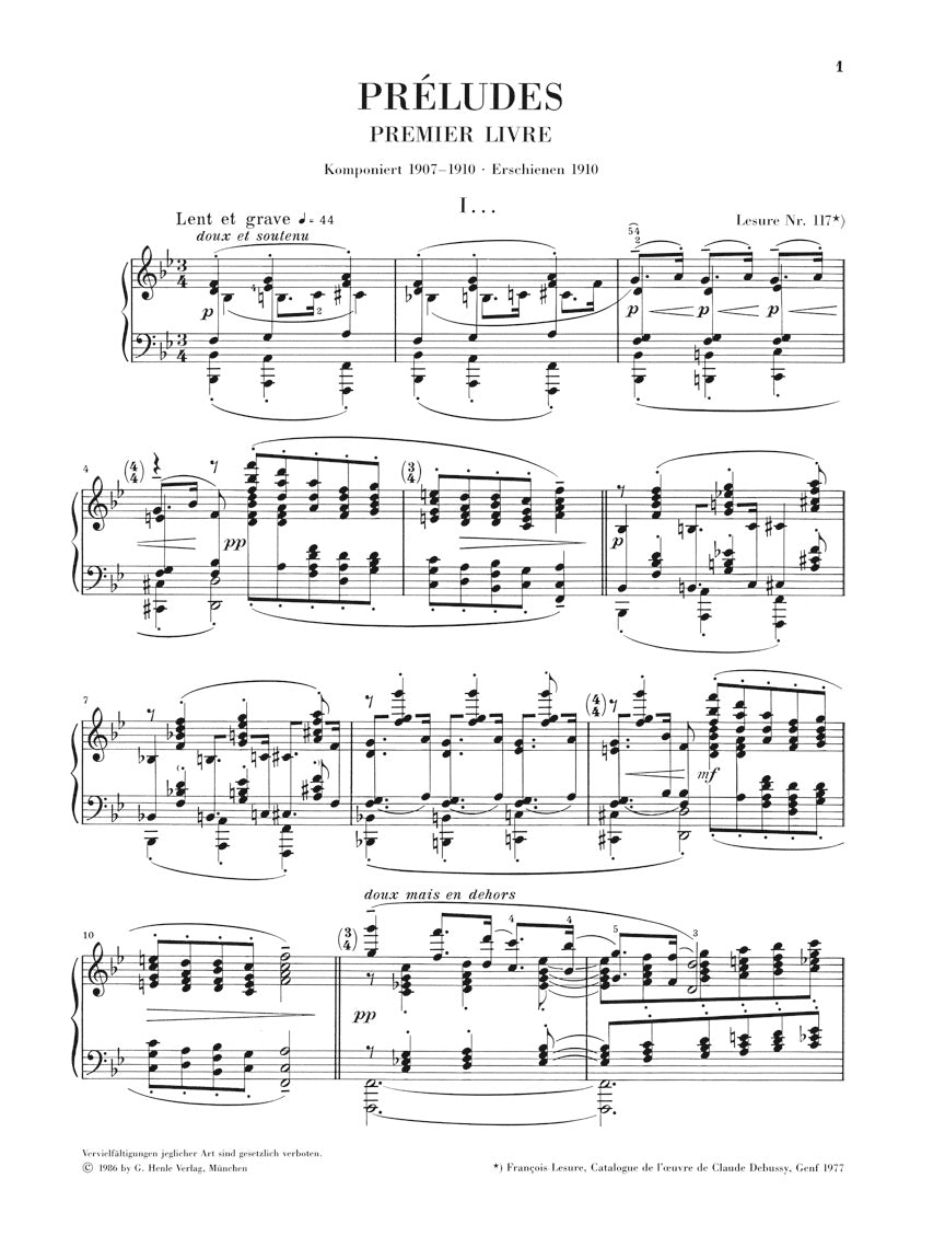 Debussy Préludes Book 1