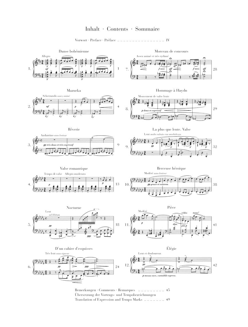 Debussy Piano Pieces