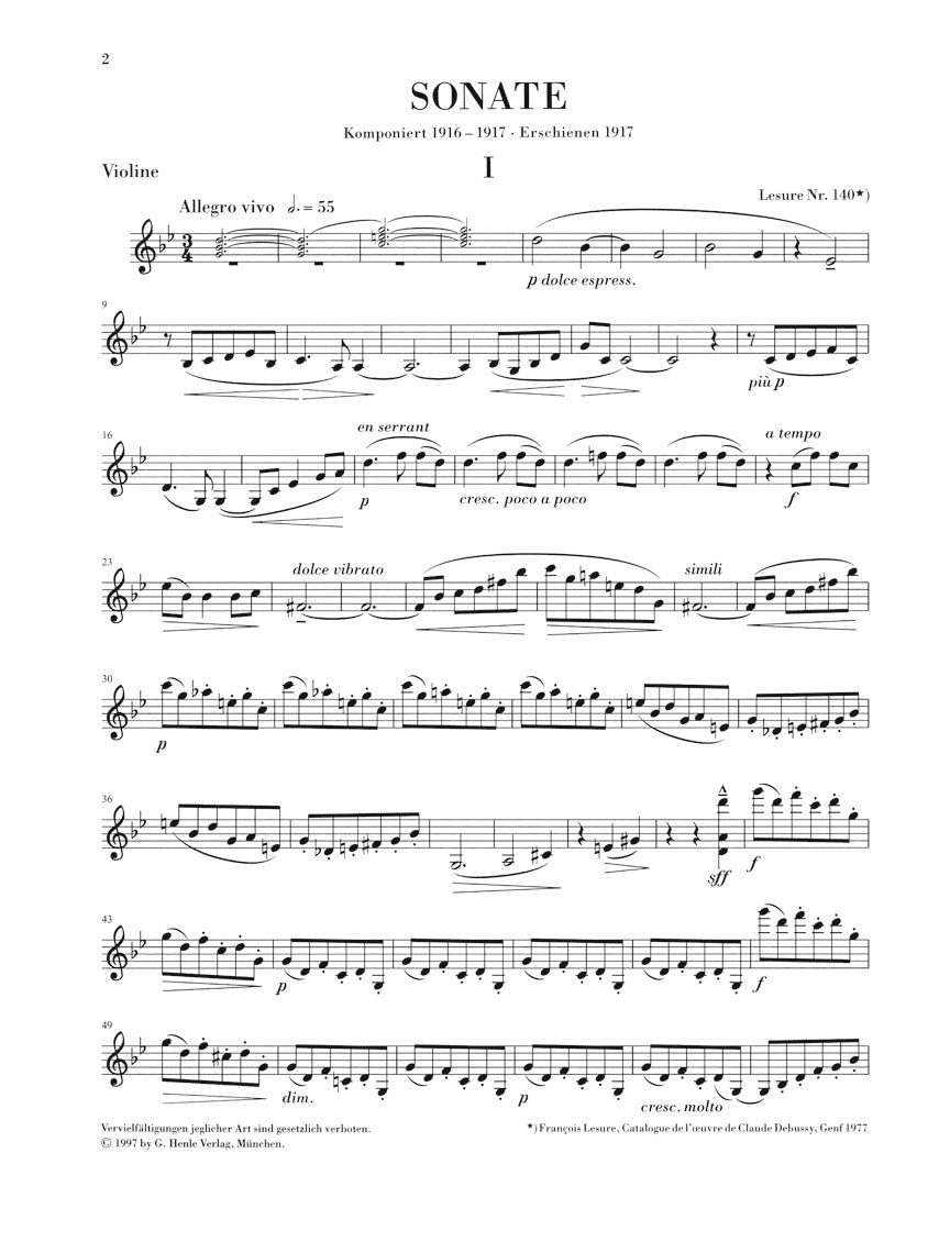 Debussy Sonata for Violin and Piano