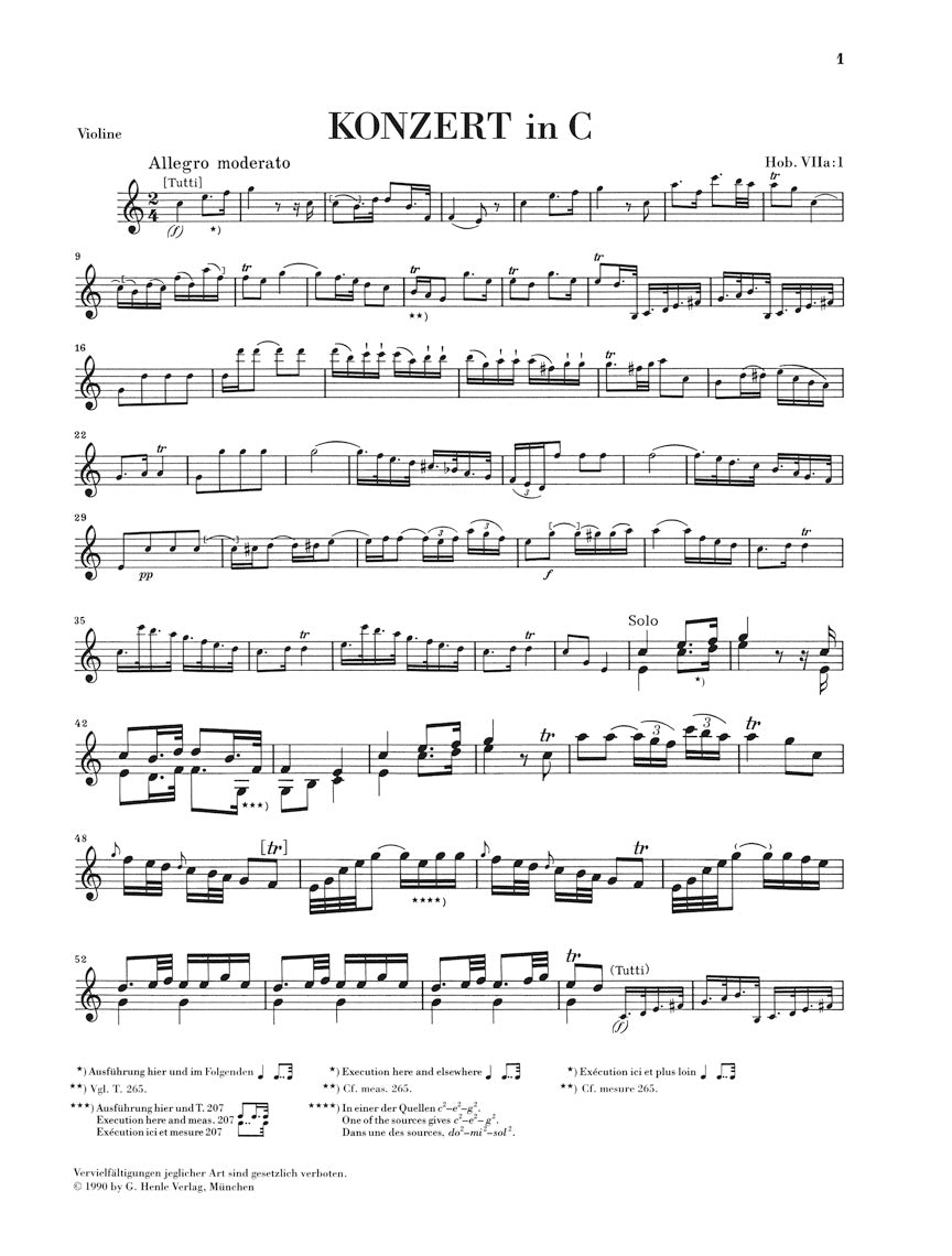 Haydn Concerto for Violin and Orchestra in C major Hob. VIIa:1