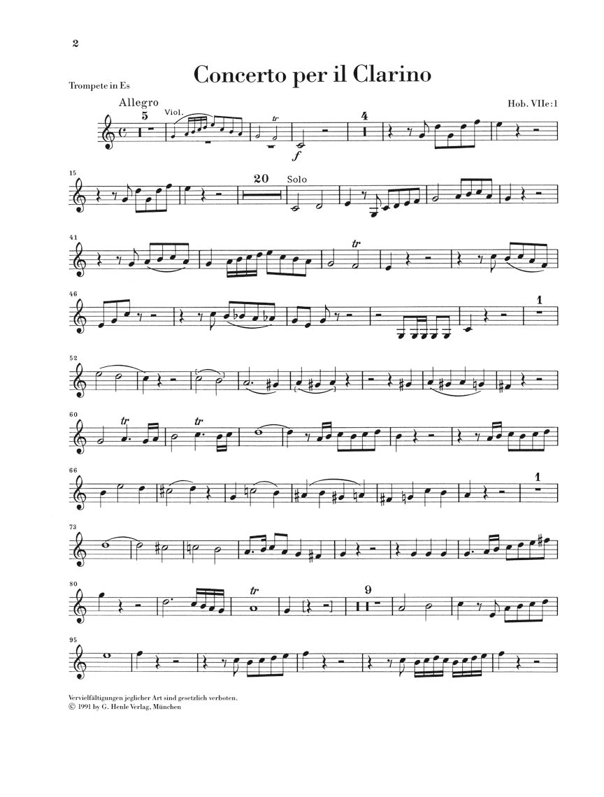 Haydn Concerto for Trumpet and Orchestra in E-Flat Major Hob.VIIe:1