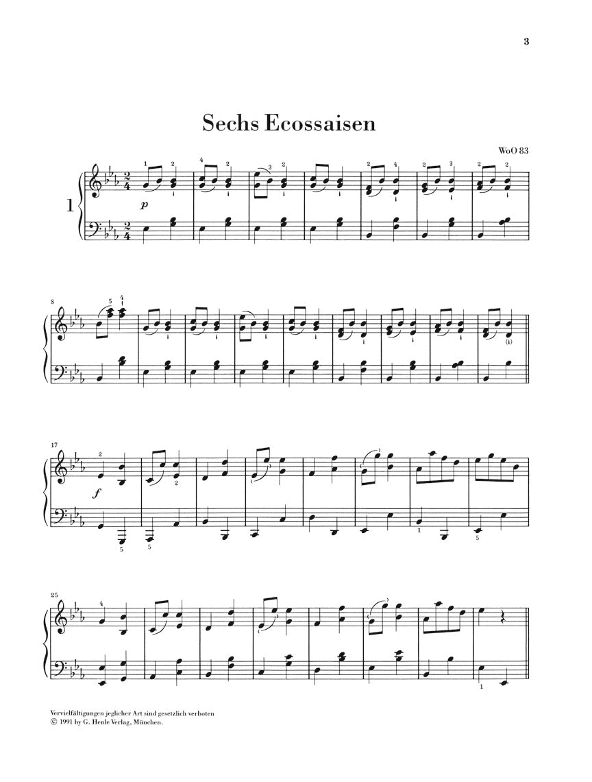 Beethoven Ecossaises WoO 83 and WoO 86