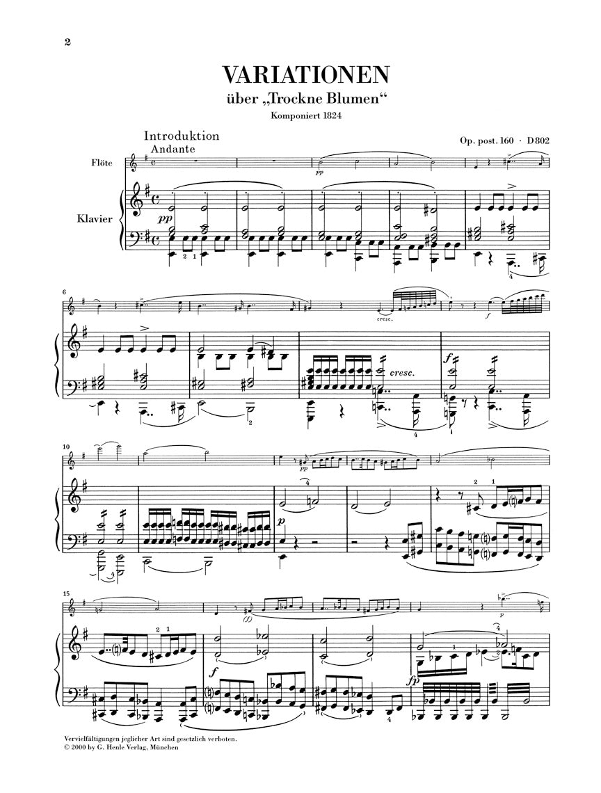 Schubert Variations on Trockne Blumen in E minor, Op. Posth. 169 D 802