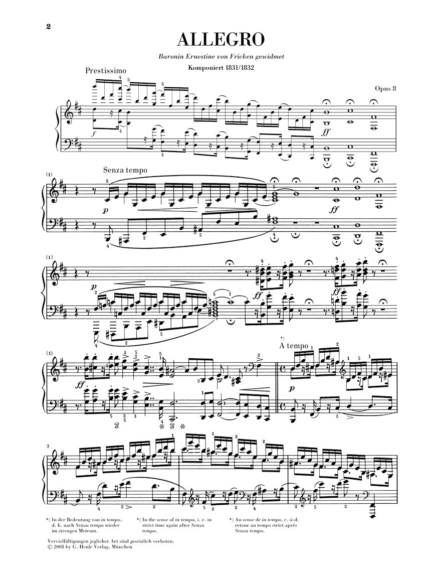 Schumann Allegro in B minor Opus 8