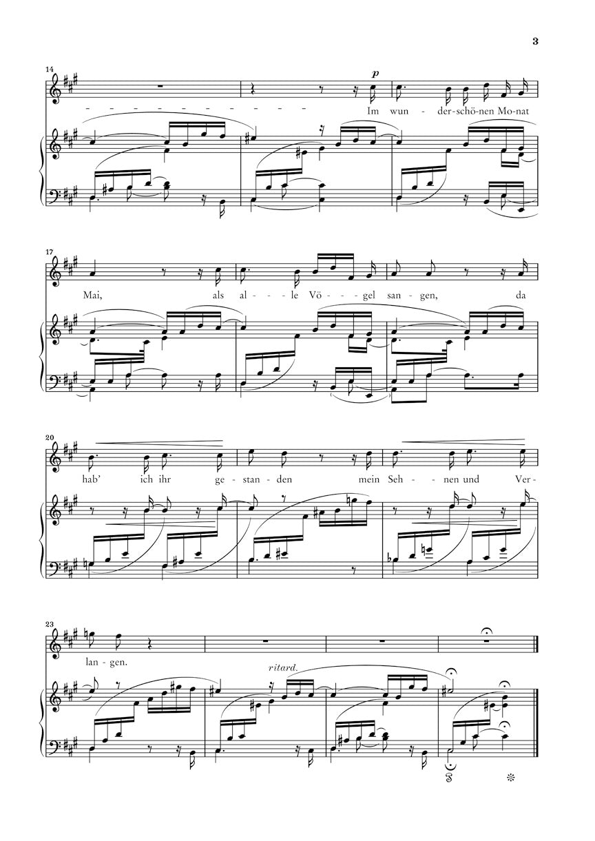 Schumann Dichterliebe for Voice and Piano Opus 48