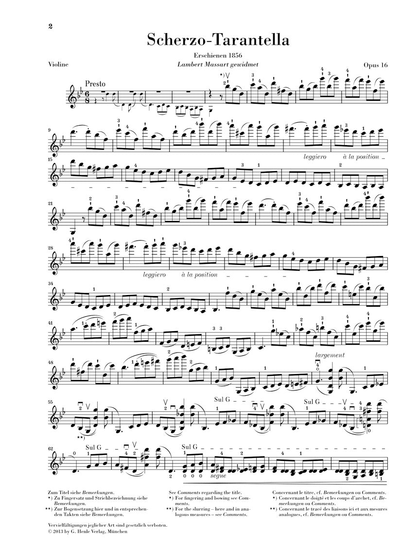 Wieniawski Scherzo-Tarantella in G minor Opus 16