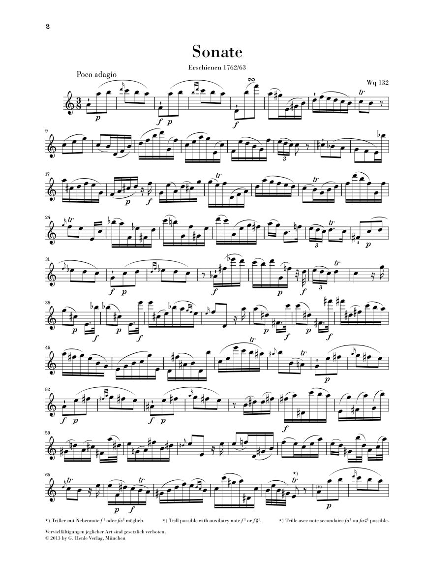 C.P.E. Bach Flute Sonata A minor Wq 132