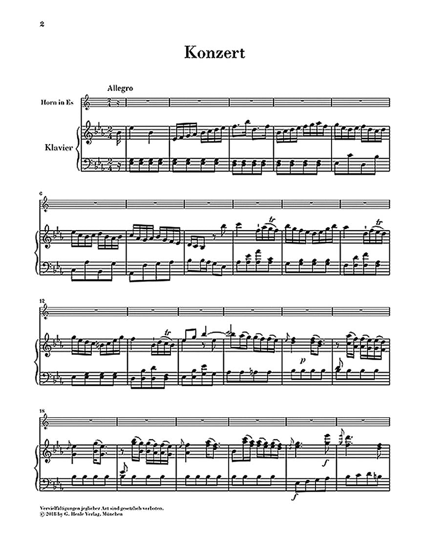 Neruda Concerto for Horn (Trumpet) and Strings in E-Flat Major Parts