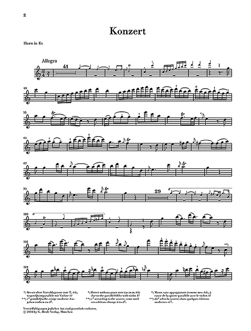 Neruda Concerto for Horn (Trumpet) and Strings in E-Flat Major Parts