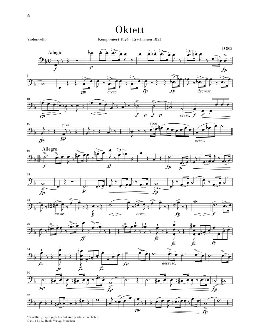 Schubert Octet in F major D 803 Parts