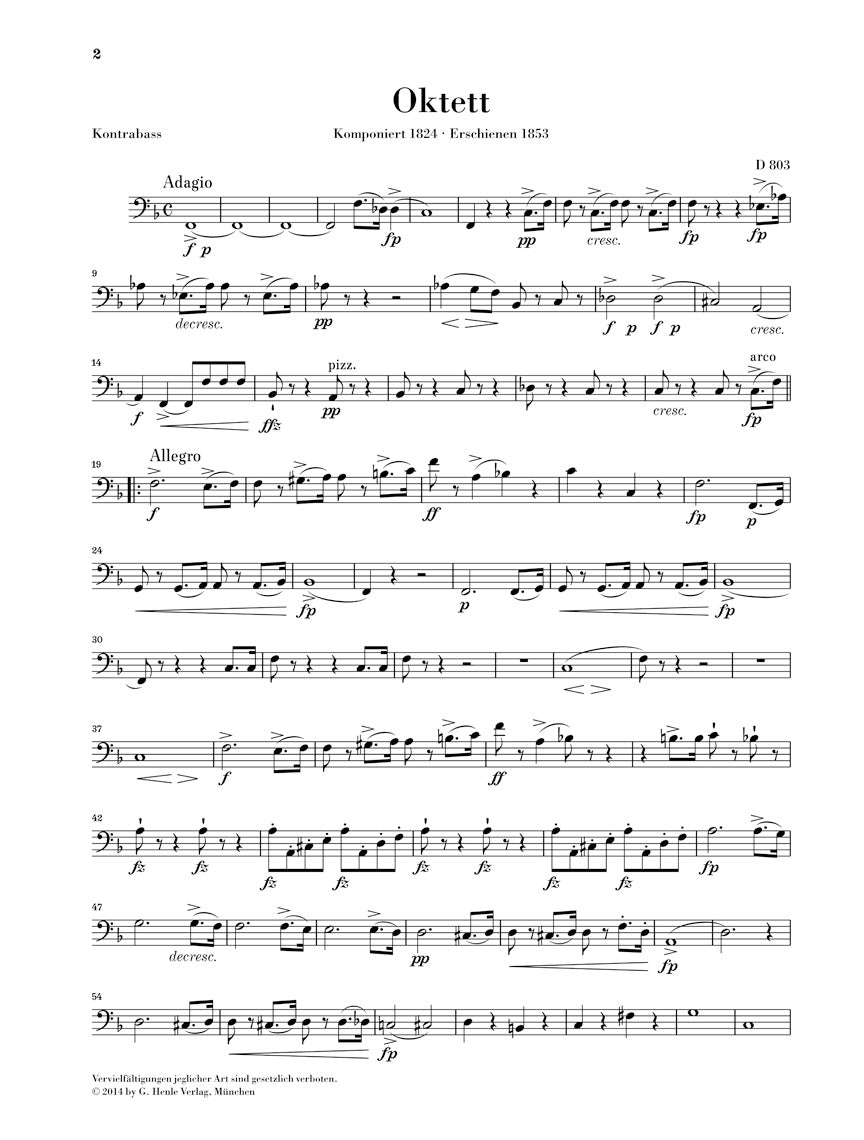 Schubert Octet in F major D 803 Parts