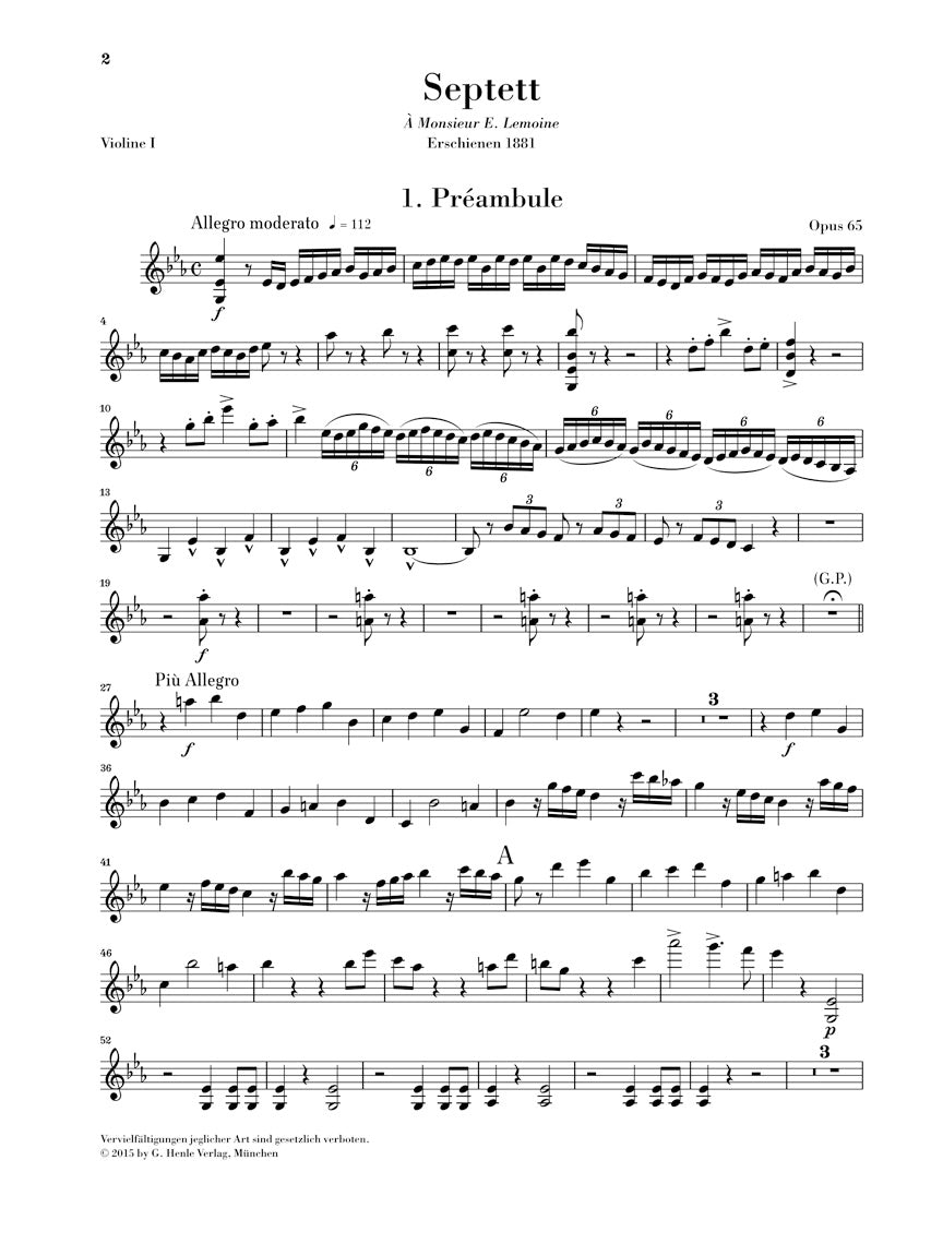 Saint-Saens Septet in E flat major Opus 65