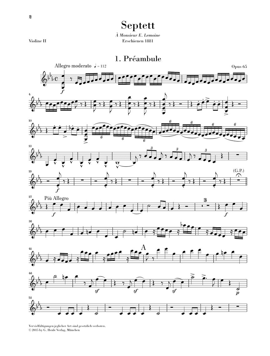 Saint-Saens Septet in E flat major Opus 65