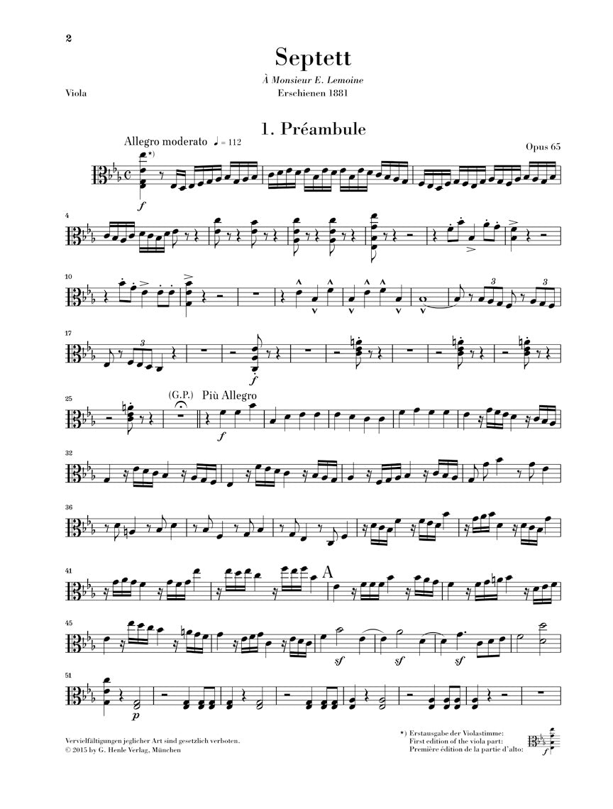 Saint-Saens Septet in E flat major Opus 65