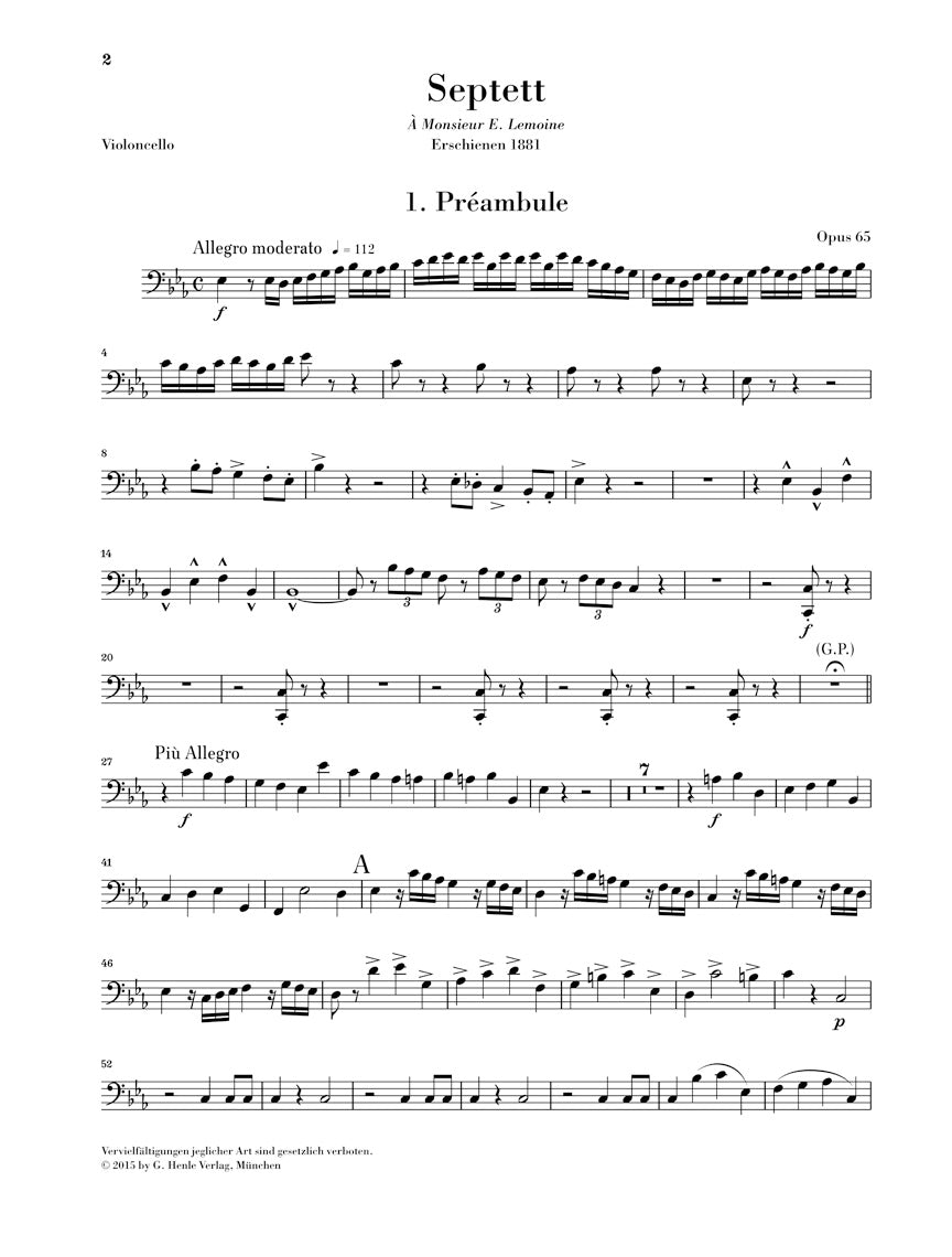 Saint-Saens Septet in E flat major Opus 65