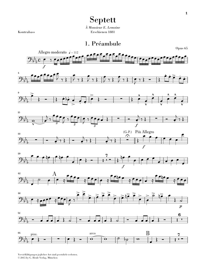 Saint-Saens Septet in E flat major Opus 65