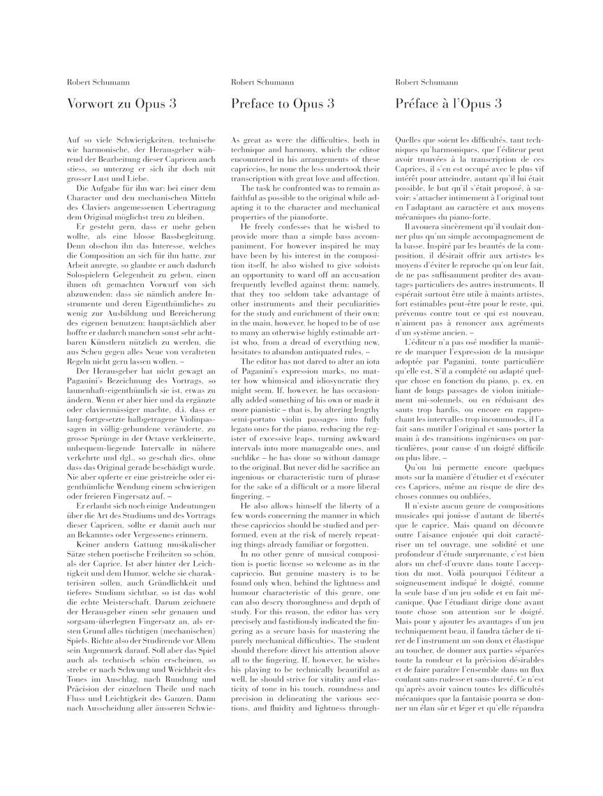 Schumann Paganini Studies, Op. 3 and Op. 10