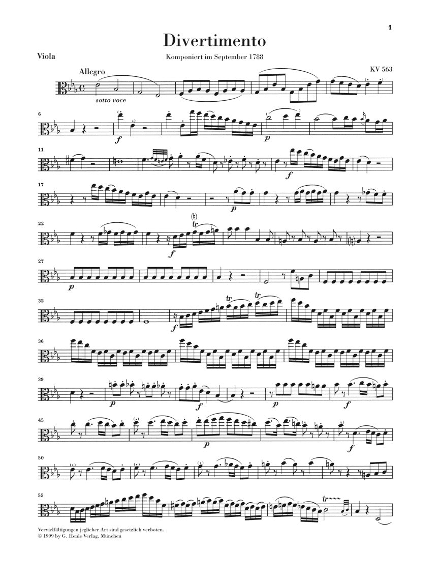 Mozart Divertimento K 563