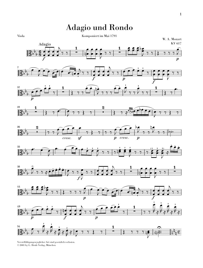 Mozart Adagio and Rondo K 617