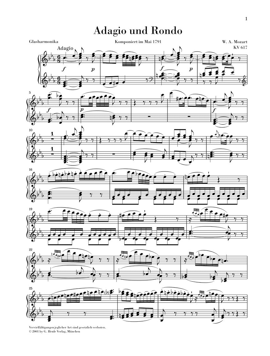 Mozart Adagio and Rondo K 617