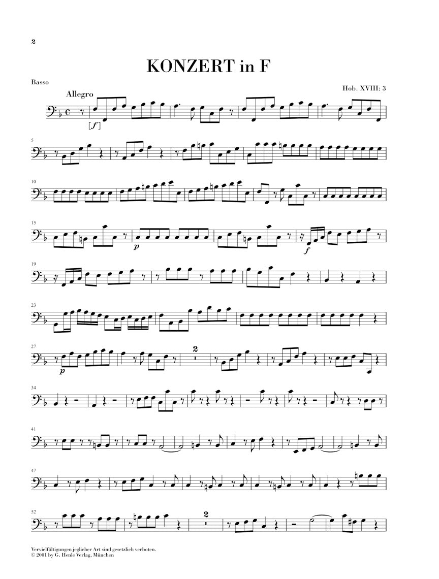 Haydn Concerto for Piano (Harpsichord) and Orchestra in F major Hob XVII