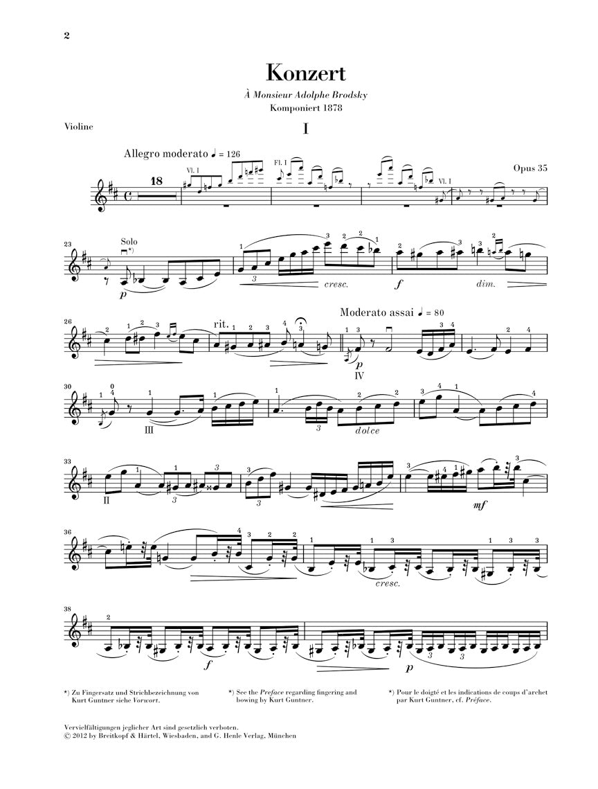 Tchaikovsky Violin Concerto in D major Opus 35