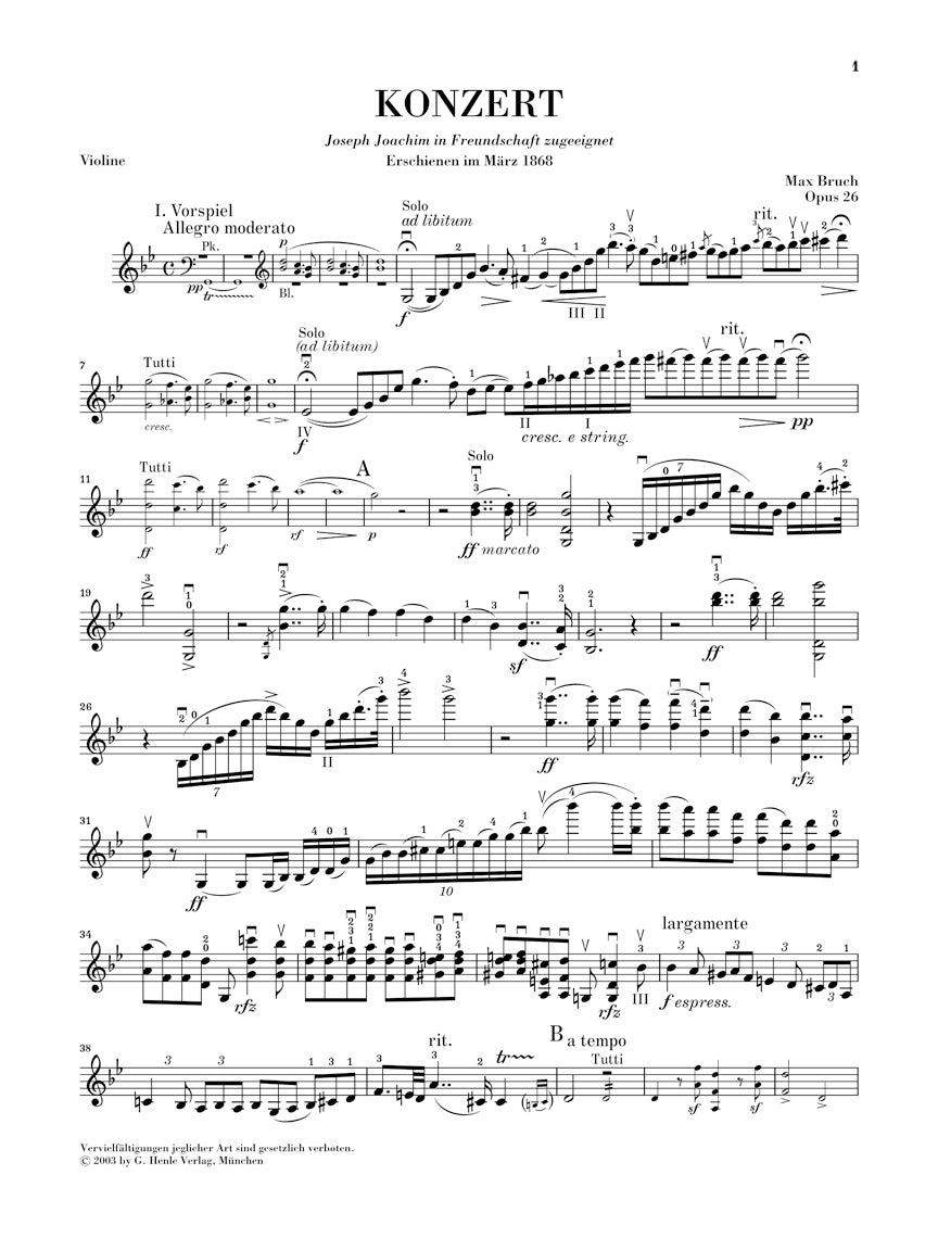 Bruch Violin Concerto in G minor Opus 26