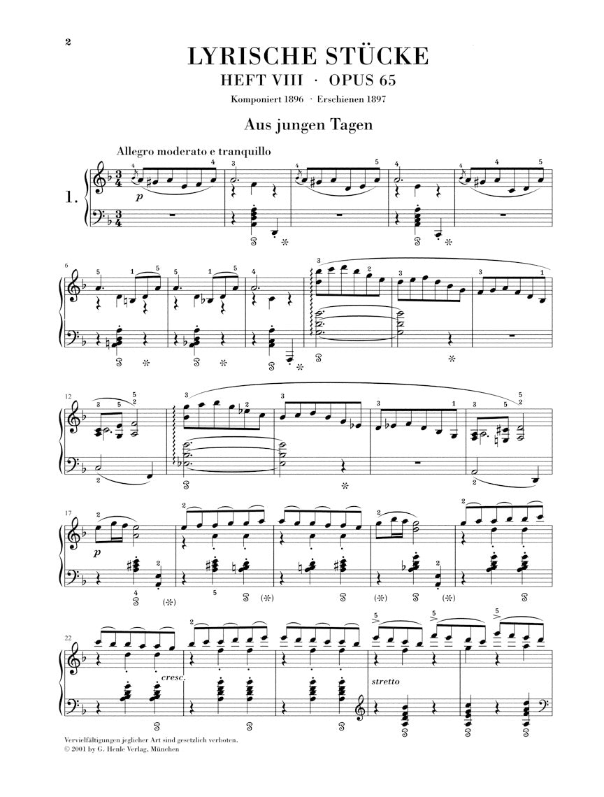 Grieg: Lyric Pieces, Volume 8 Op. 65