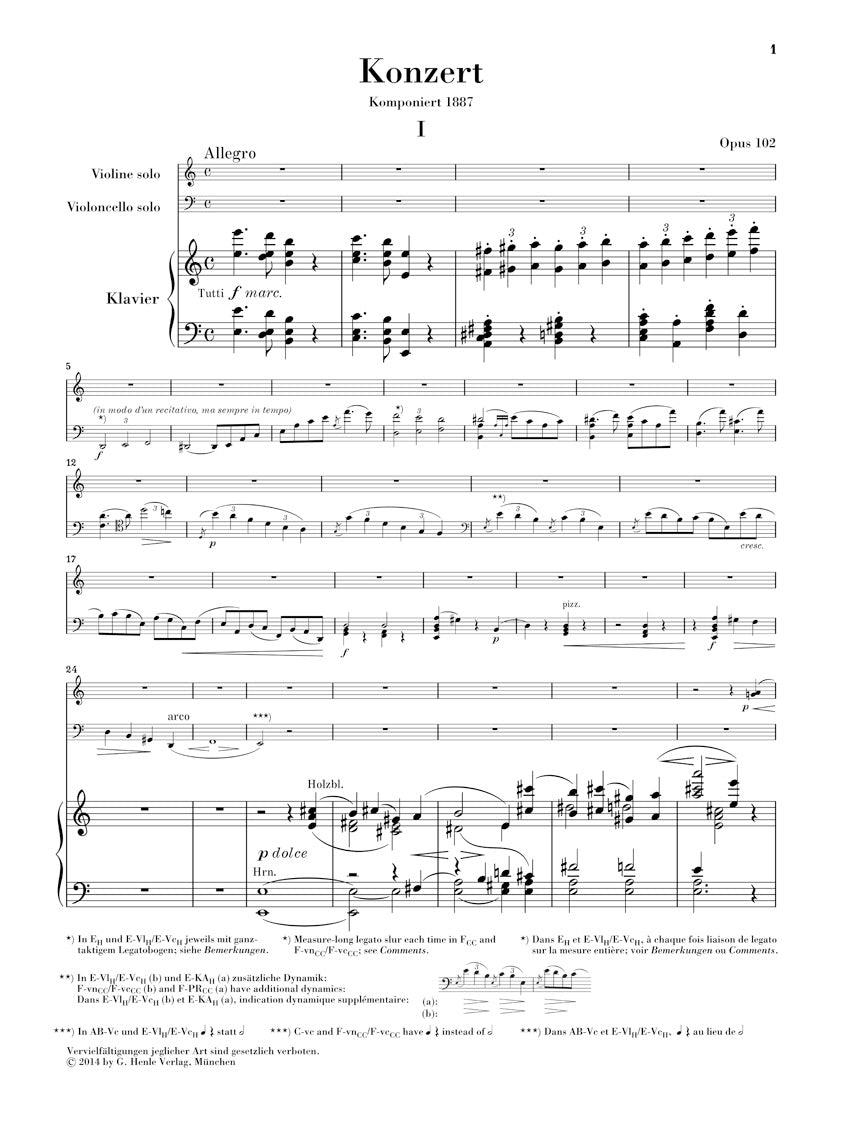 Brahms Double Concerto in a minor Opus 102