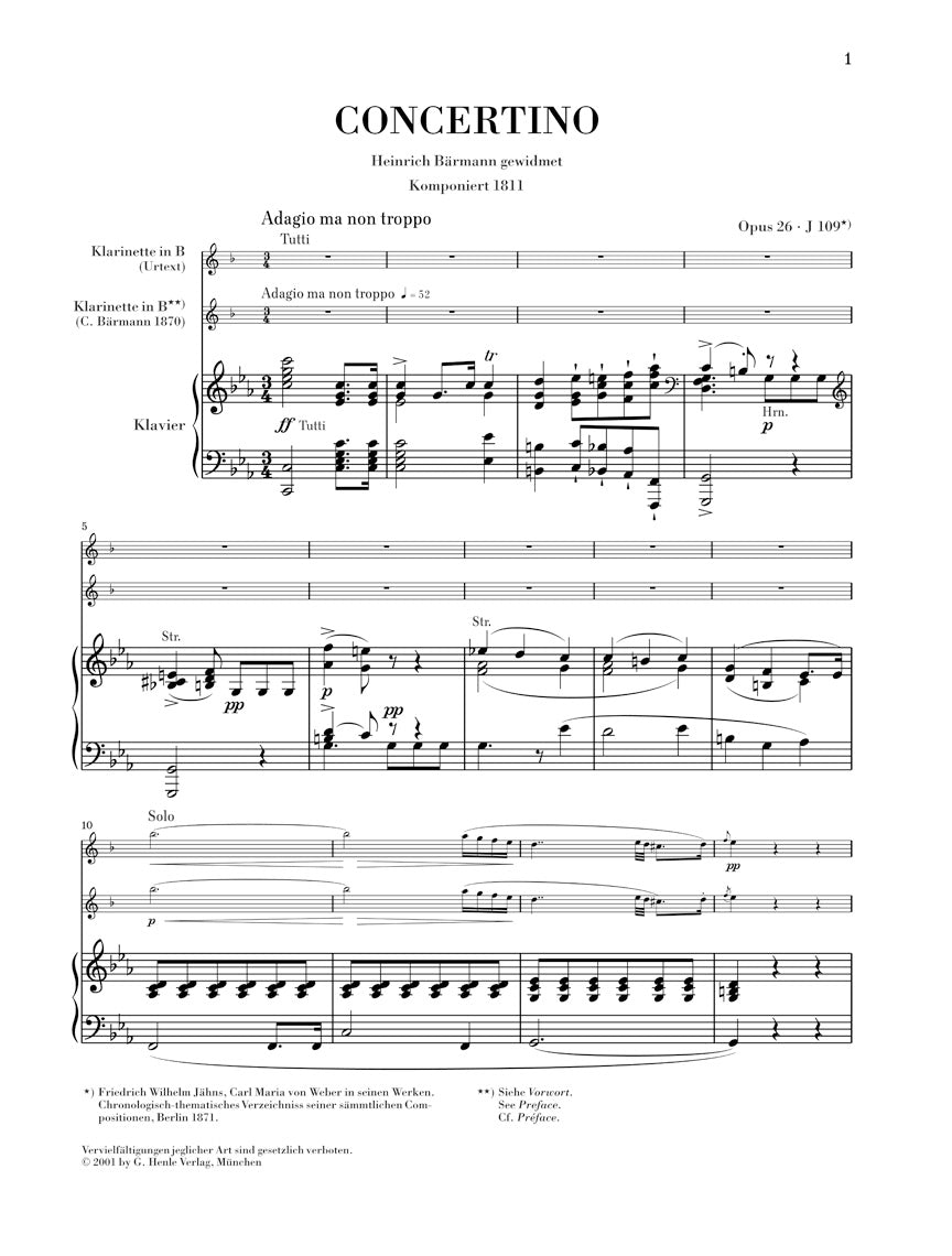 Weber Clarinet Concertino Op. 26