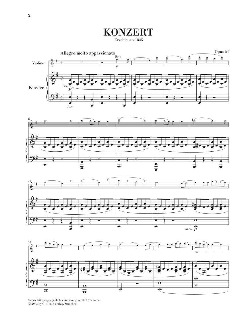 Mendelssohn Violin Concerto in E minor Opus 64