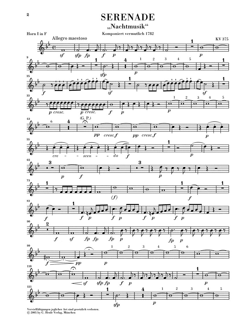 Mozart Serenade in E flat major K 375