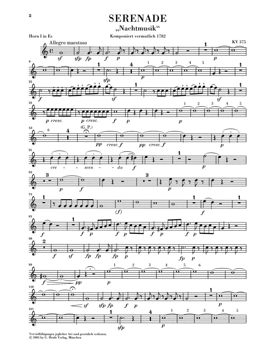 Mozart Serenade in E flat major K 375