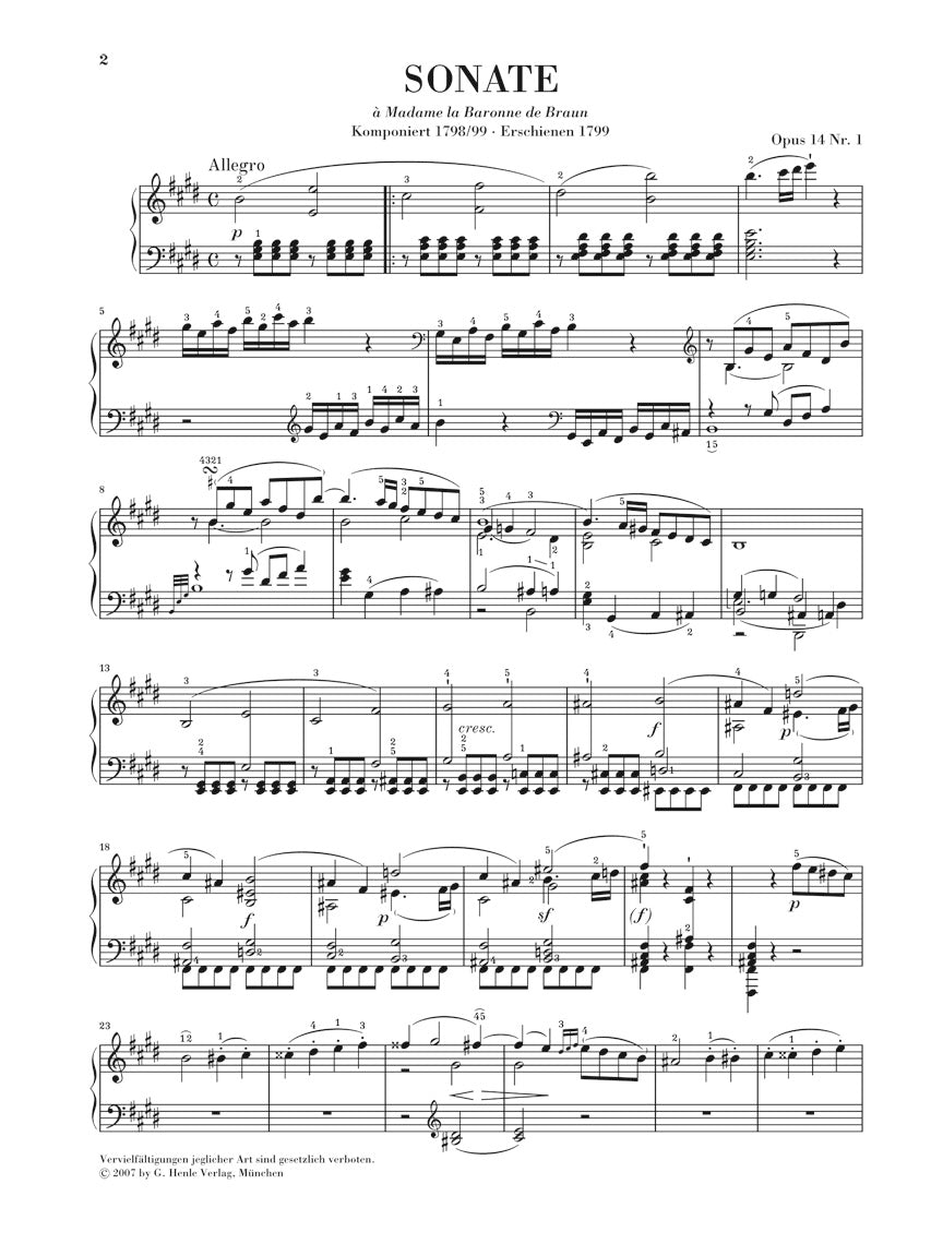 Beethoven Piano Sonatas Opus 14 - No 9 in E major and No 10 in G major