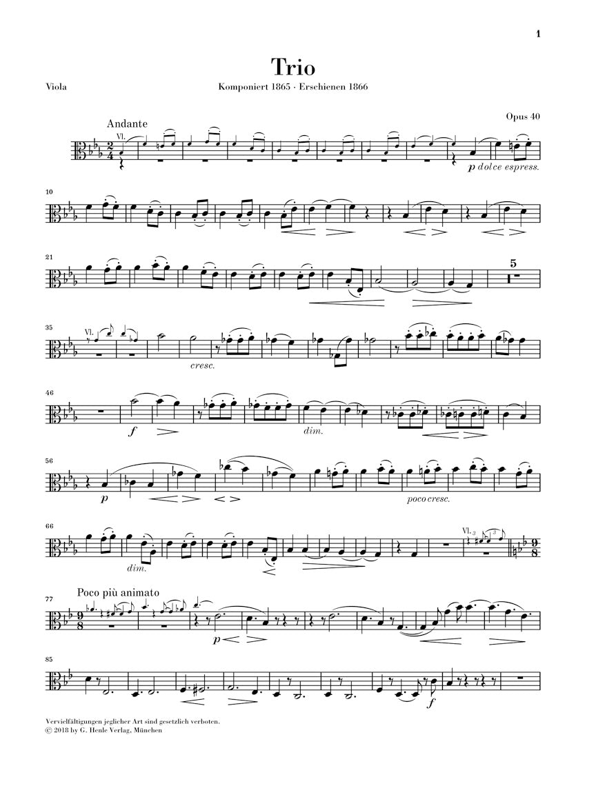 Brahms Horn Trio in E flat major Opus 40